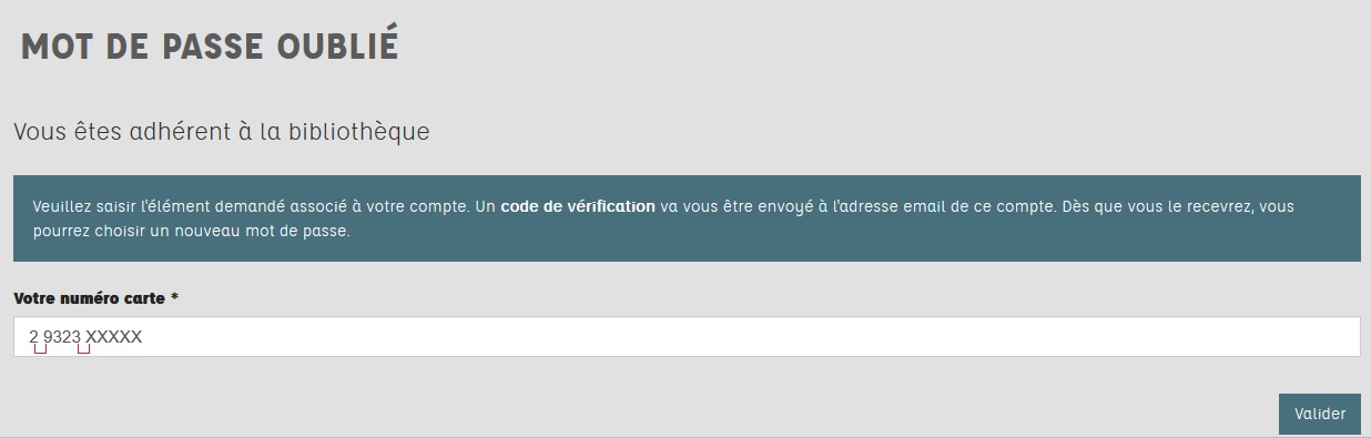 Mot de passe oublié